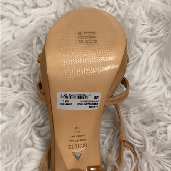 NEW • Schutz • Bogga Strap Suede Sandal Pumps Tan - Picture 8 of 9